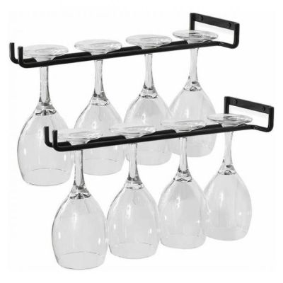 Porte verre - acier- Noir - L x l (30 x 12)cm