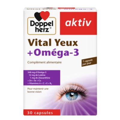 DOPPELHERZ Aktiv Vital Yeux + Oméga 3 Complément Alimentaire