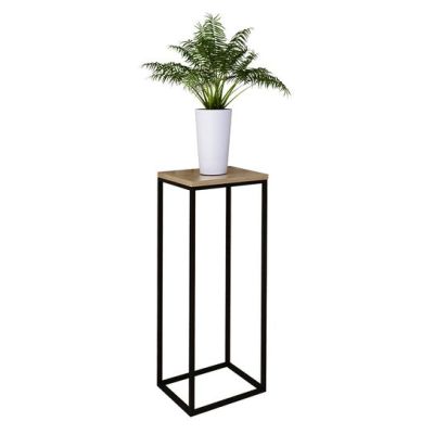 Support pot de fleurs - Acier - noir - 80cm x 30cm