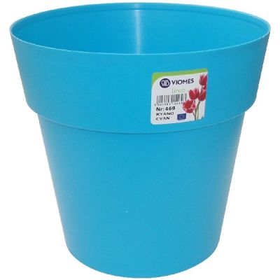 Lot de 4 Pots Linéa sans anneau D16xh15.5cm VIOMES-Bleu Clair