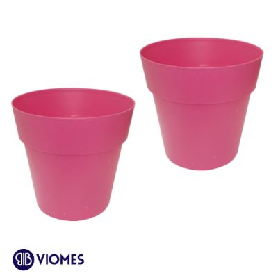 Lot de 2 Pots Linéa sans anneau D25xh24cm VIOMES-Rose