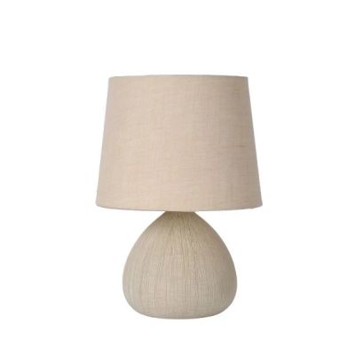 Lampe de table RAMZI Ø18 cm + H26 cm Lampe E14 - 40W - 230V - LUCIDE-Blanc