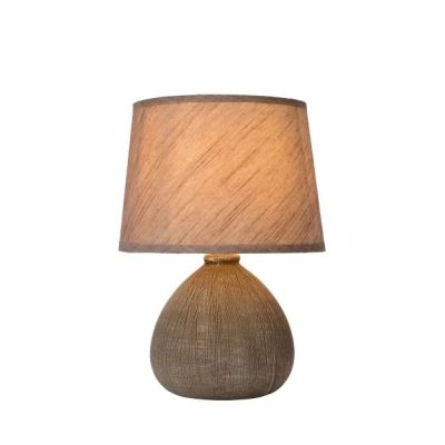 Lampe de table RAMZI Ø18 cm + H26cm Lampe E14 - 40W - 230V - LUCIDE-Beige
