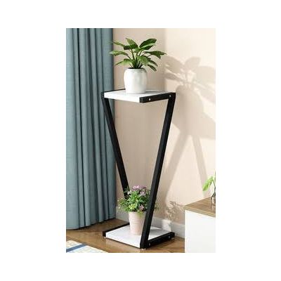 Un Supports pour pot de fleurs - Acier - noir et Blanc - H(65)PxL(25x25)cm