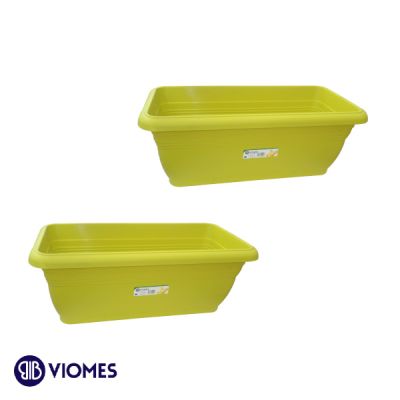 Lot de 2 Balconnieres Terracotta 45x21 cm VIOMES-Vert clair