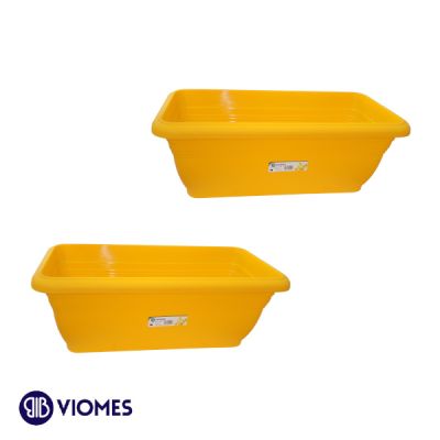 Lot de 2 Balconnieres Terracotta 45x21 cm VIOMES-Jaune
