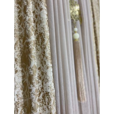 Rideau beige doré 5m L: 5M H:2M80 - Boudart