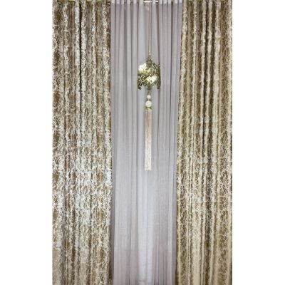 Rideau beige doré 5m L: 5M H:2M80 - Boudart