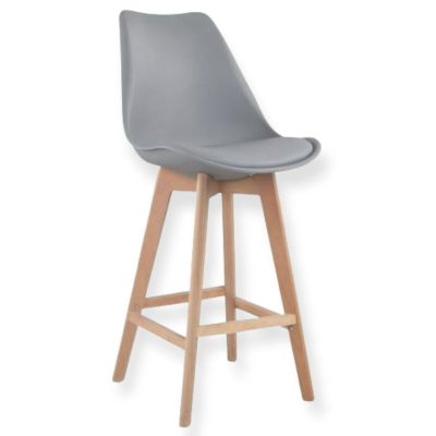 ESPACE HOME - Tabouret Style Scandinave Loras - 65 cm - Gris