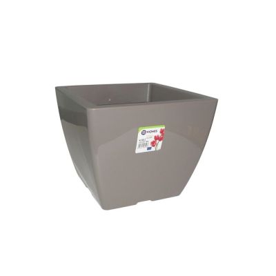 Pot Linéa carré taupe 27x27x22 cm VIOMES