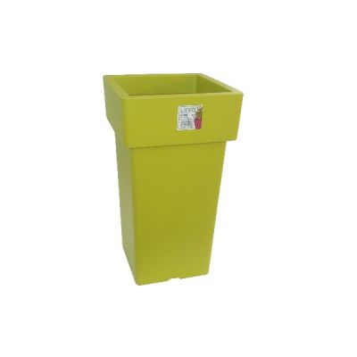 Pot Linéa carré haut Chartreuse 21x21x38 cm VIOMES