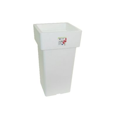 Pot Linéa carré haut blanc 27x27x50cm VIOMES