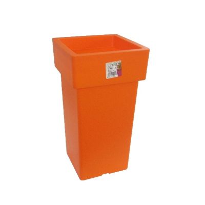 Pot Linéa carré haut Orange 33x33x60 cm VIOMES