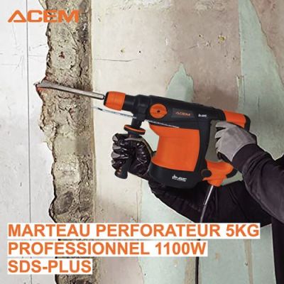 Marteau Perforateur ACEM RH 580 - 1100W - 5kg - Noir & Orange