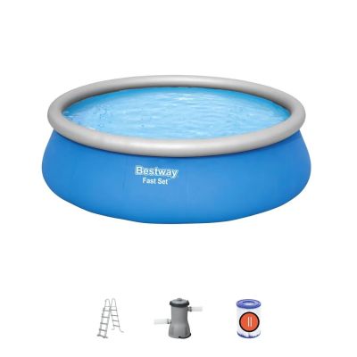 Piscine Autoportante Bestway Fast Set D 457 x 122 cm + Filtre à Cartouche + Échelle