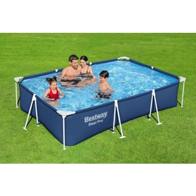 Piscine Hors Sol Bestway Steel Pro Rectangulaire 300 x 201 x 66 cm + Filtre à Cartouche
