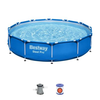 Piscine Hors Sol Bestway Steel Pro Ronde D 366 x 76 cm + Filtre à Cartouche