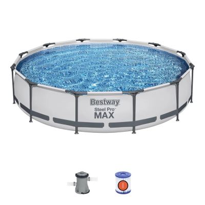 Piscine Hors Sol Bestway Steel Pro Max Ronde D 366 x 76 cm + Filtre à Cartouche