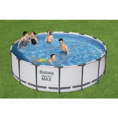 Piscine Hors Sol Bestway Steel Pro Max Ronde D 457 x 122 cm + Filtre à Cartouche + Bâche