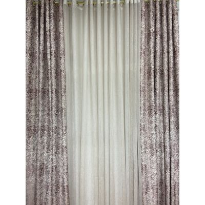 Rideau 5m parme et beige L: 5M H:2M80 - Boudart