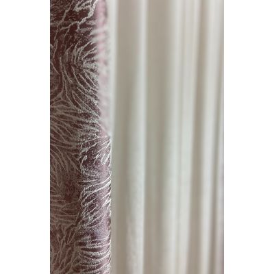 Rideau 5m parme et beige L: 5M H:2M80 - Boudart