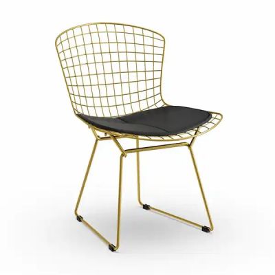 ESPACE HOME - chaise d'intérieur ou d'extérieur en acier acero - 56 x 80 x 56 cm-gold