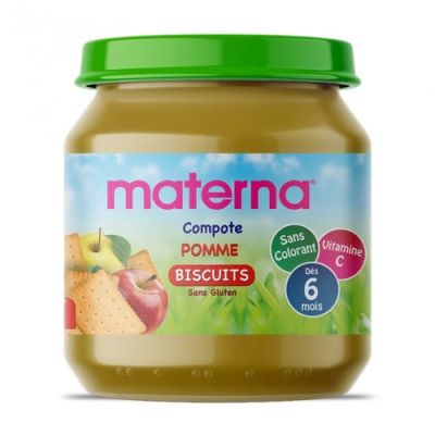 MATERNA Compote Pomme Biscuits 130g