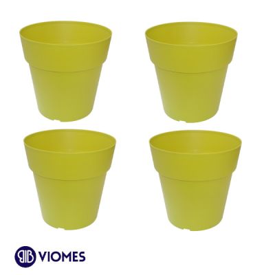 Lot de 4 Pots Linéa sans anneau D20xh18.5cm VIOMES-Vert clair