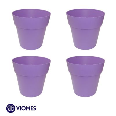 Lot de 4 Pots Linéa sans anneau D16xh15.5cm VIOMES-Violet clair