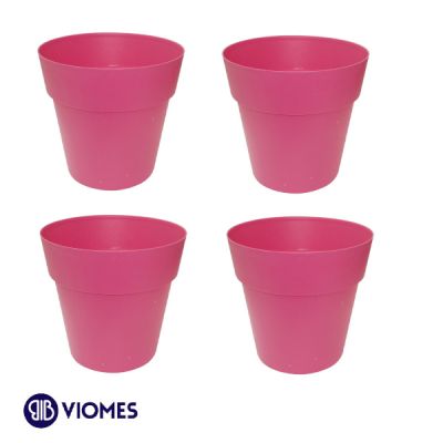 Lot de 4 Pots Linéa sans anneau D13xh13cm VIOMES-Rose