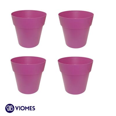 Lot de 4 Pots Linéa sans anneau D13xh13cm VIOMES-Violet