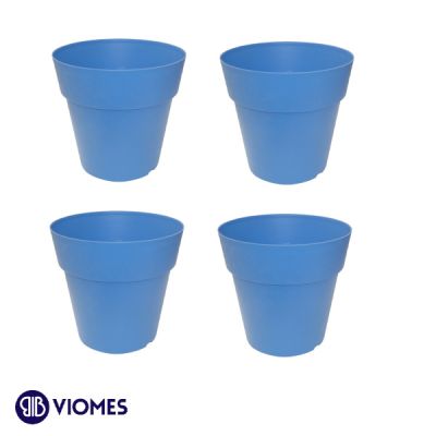 Lot de 4 Pots Linéa sans anneau D13xh13cm VIOMES-Bleu