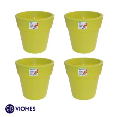 Lot de 4 Pots Linéa D16xh15.5cm VIOMES-Vert clair