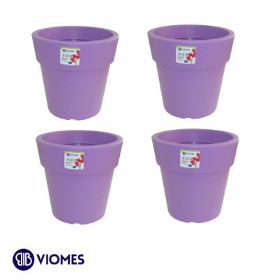 Lot de 4 Pots Linéa D16xh15.5cm VIOMES-Violet clair