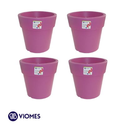 Lot de 4 Pots Linéa D16xh15.5cm VIOMES-Violet