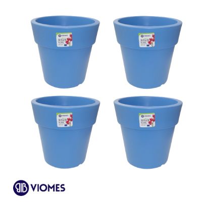 Lot de 4 Pots Linéa D16xh15.5cm VIOMES-Bleu