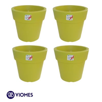 Lot de 4 Pots Linéa Chartreuse D20xh18.5cm VIOMES-Vert clair