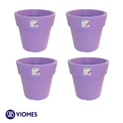 Lot de 4 Pots Linéa Purple D20xh18.5cm VIOMES-Violet clair