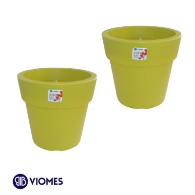 Lot de 2 Pots Linéa D25xh24cm VIOMES-Vert clair