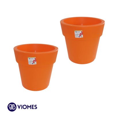 Lot de 2 Pots Linéa D25xh24cm VIOMES-Orange