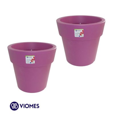 Lot de 2 Pots Linéa D25xh24cm VIOMES-Violet