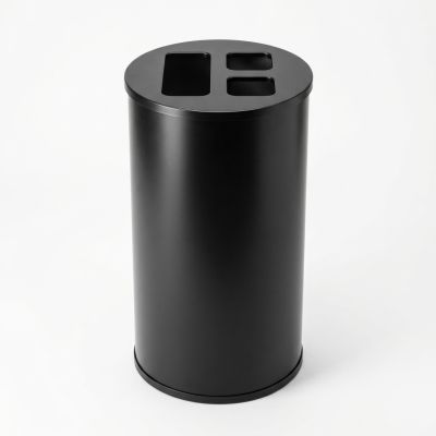 Collecteur de Tri 3 Bacs 60 L Noir - Prix Tunisie | Arkan.tn