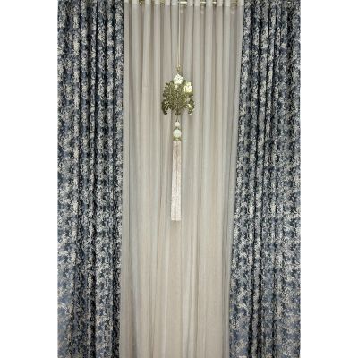 Rideau 5m Bleu baroque L: 5M H:2M80 - Boudart