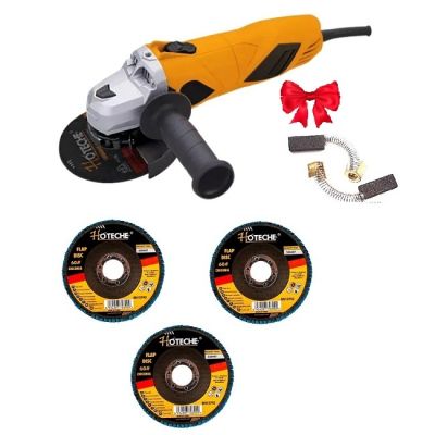Pack HOTECHE:  meuleuse P800401 125 mm 850 W + 3 disques abrasifs 60/80/120