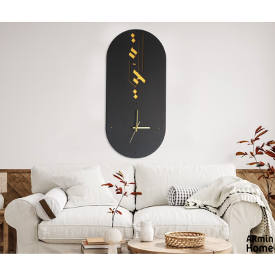 Horloge murale AL Hayat – Noir & Doré