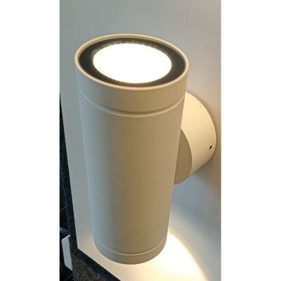 Applique exterieur blanc cylindrique led 2*5w 3000k ip65