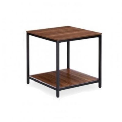 Table d'appoint Carré - bois mdf et métal - Marron H/L(51cm/50cm)