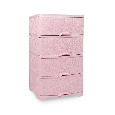 SOTUFAB - Armoire 4 tiroires - dentelle - rose