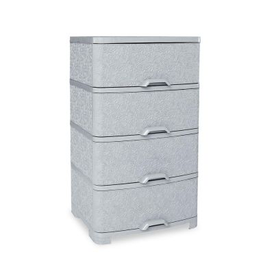 SOTUFAB - Armoire 4 tiroires - dentelle - gris