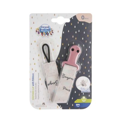 Attache sucette CANPOL BABIES - 0M+ - Rose